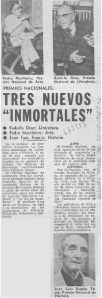 Tres nuevos "inmortales".