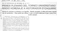 Primer plenario del torneo universitario rindió homenaje a historiador Eyzaguirre.