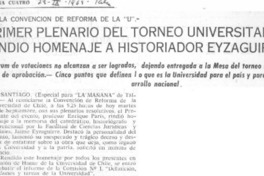 Primer plenario del torneo universitario rindió homenaje a historiador Eyzaguirre.