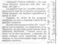 Ustedes nunca sabrán