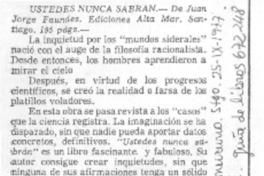 Ustedes nunca sabrán