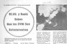 EE.UU y Rusia saben que los OVNI son extraterrestres.