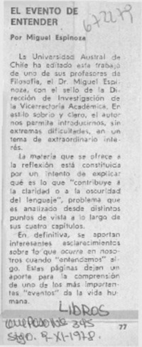 El evento de entender.