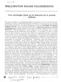 Una antología clave en la história de la poesía chilena