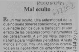 Mal oculto.
