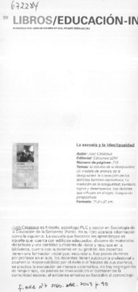 La Escuela y la (des)igualdad.