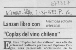 Lanzan libro con "Coplas del vino chileno"