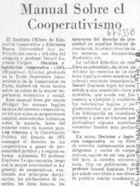 Manual sobre el cooperativismo