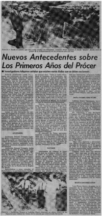 Nuevos antecedentes sobre los primeros años del prócer.
