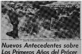 Nuevos antecedentes sobre los primeros años del prócer.