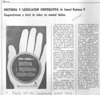 Doctrina y legislación cooperativa
