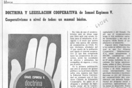 Doctrina y legislación cooperativa