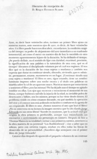 Discurso de recepción de D. Roque Esteban Scarpa.