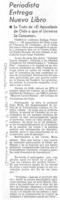 Periodista entrega nuevo libro.