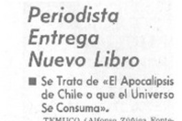 Periodista entrega nuevo libro.