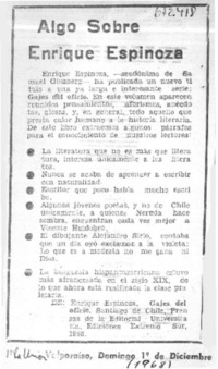 Algo sobre Enrique Espinoza.