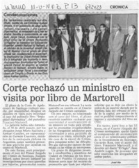 Corte rechazó un ministro en visita por libro de Martorell