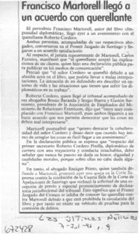 Francisco Martorell llegó a un acuerdo con querellante.