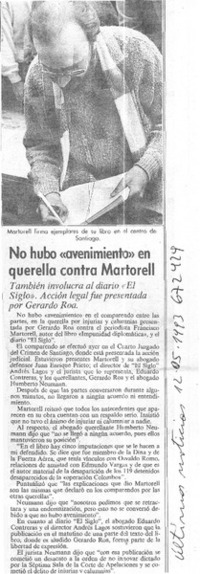 No hubo "avenimiento" en querella contra Martorell.