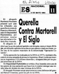 Querella contra Martorell y El Siglo.