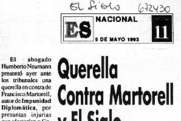 Querella contra Martorell y El Siglo.