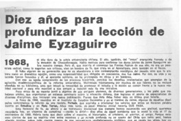 Diez años para profundizar la lección de Jaime Eyzaguirre