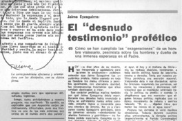 El "desnudo testimonio" profético