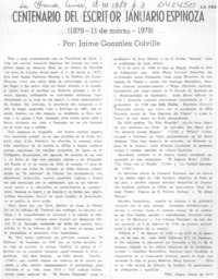 Centenario del escritor Januario Espinoza