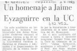 Un Homenaje a Jaime Eyzaguirre en la UC.