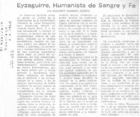 Eyzaguirre, humanista de sangre y fe