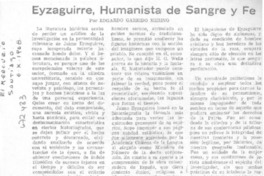 Eyzaguirre, humanista de sangre y fe