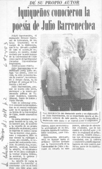 Iquiqueños conocieron la poesía de Julio Barrenechea.