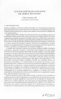 Textos poéticos chilenos de doble registro