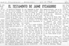 El testamento de Eyzaguirre