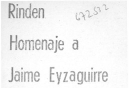 Rinden homenaje a Jaime Eyzaguirre.