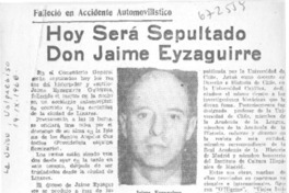 Hoy será sepultado Don Jaime.