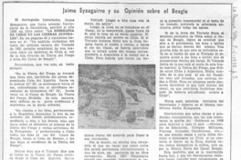 Jaime Eyzaguirre y su opinión sobre el Beagle