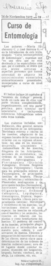 Curso de entomología