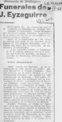 Funerales de J. Eyzaguirre.