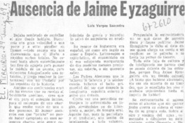 Ausencia de Jaime Eyzaguirre