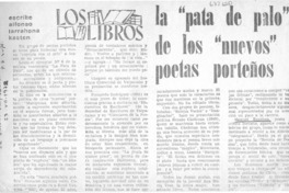 La "pata de palo" de los "nuevos" poetas porteños