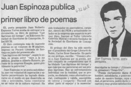 Juan Espinoza publica primer libro de poemas.