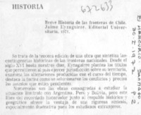 Breve historia de las fronteras de Chile.