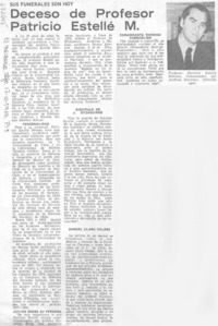 Deceso de Profesor Patricio Estellé M.