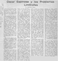 Oscar Espinosa y los problemas limítrofes