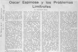Oscar Espinosa y los problemas limítrofes