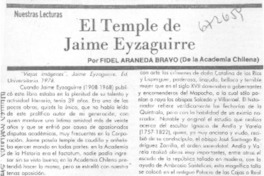 El temple de Jaime Eyzaguirre