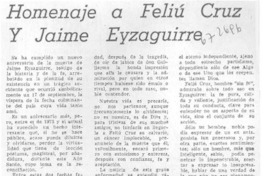 Homenaje a Feliú Cruz y Jaime Eyzaguirre