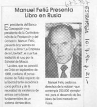 Manuel Feliú presenta libro en Rusia.