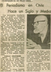 El periodismo en Chile hace un siglo y medio.